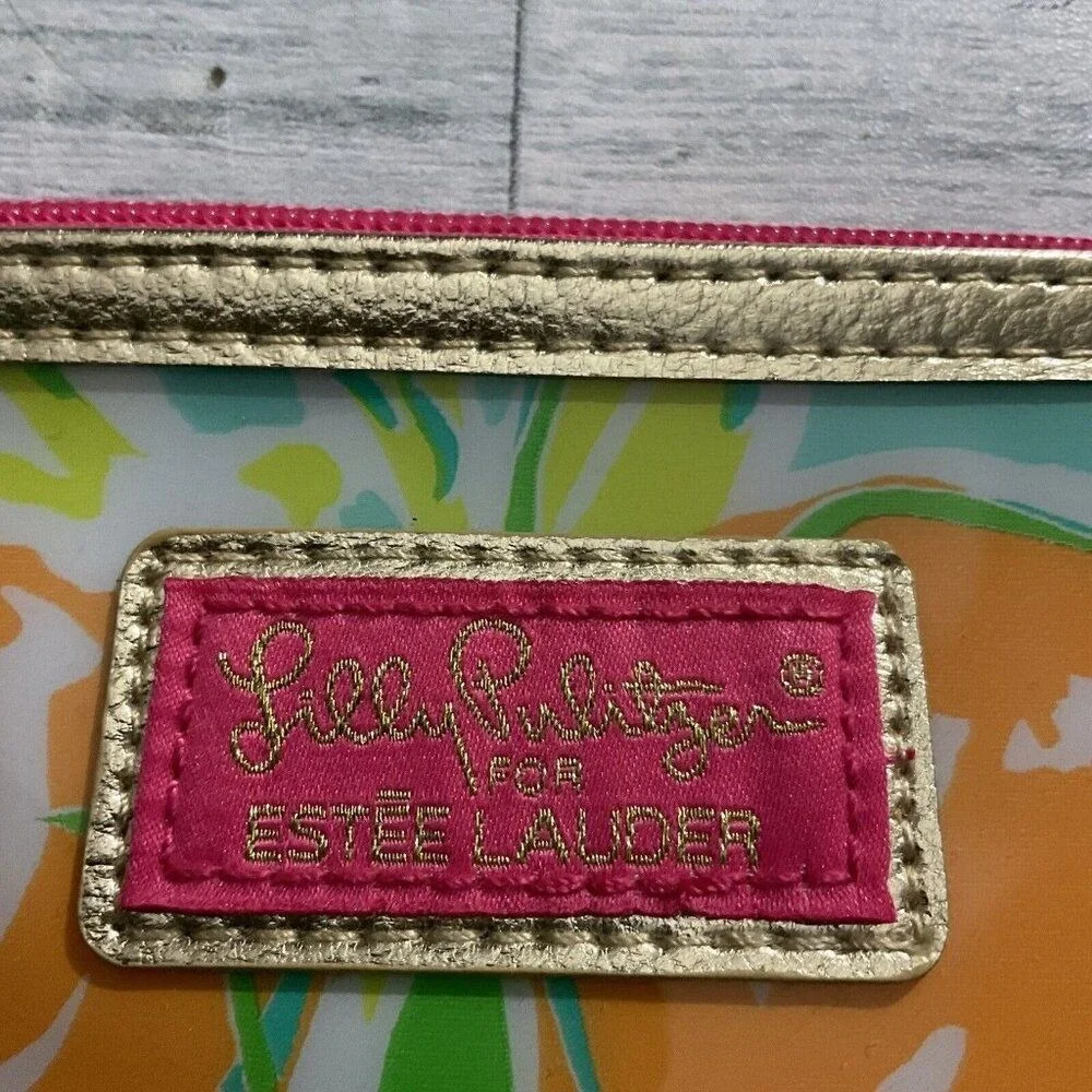 NWOT Lilly Pulitzer Estee Lauder Women Lemons Zip Pouch Makeup Cosmetic Case Bag
